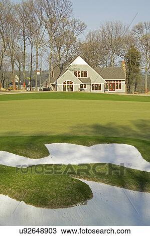 Sand trap in lawn of a single family home View Large Photo Image Stock Image - Sand trap in lawn of a single family home. Fotosearch