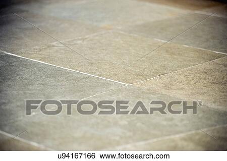 Stock Photograph - Selective focus of tiled floor; Cardiff by the Sea; California; USA. Fotosearch