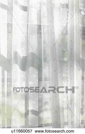 Stock Photo - Sheer curtains; Burbank; California; USA. Fotosearch