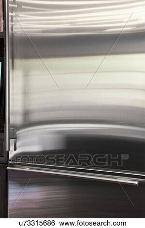Stainless steel refrigerator; Irvine; California; USA View Large Photo Image Stock Photograph - Stainless steel refrigerator; Irvine; California; USA. Fotosearch