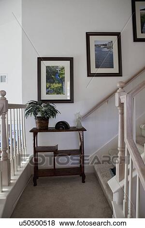 Staircase in traditional home, Laguna Beach, California, USA View Large Photo Image Stock Photo - Staircase in traditional home, Laguna Beach, California, USA. Fotosearch