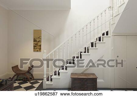 Staircase in traditional home View Large Photo Image Stock Photo - Staircase in traditional home. Fotosearch