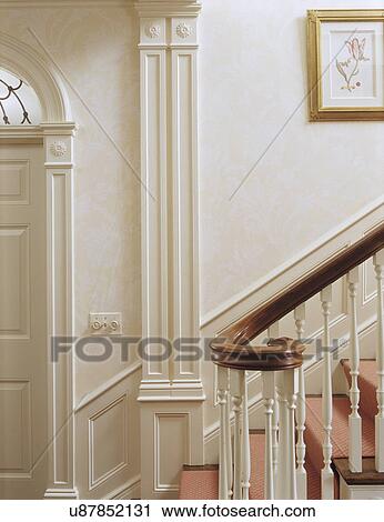 Stairs Detail Of Classical Staircase Georgian Revival Pilasters