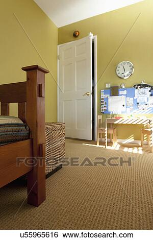 Stock Photograph - Tan carpet in kids bedroom; Burbank; California; USA. Fotosearch
