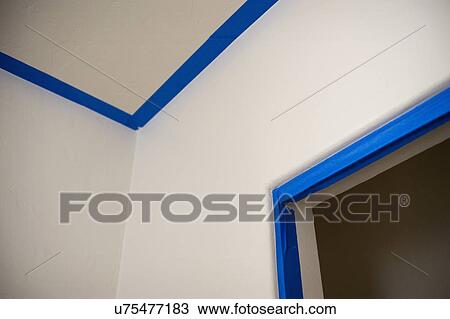 Stock Image - Tape outlining in a room San Diego, California, United States of America. Fotosearch