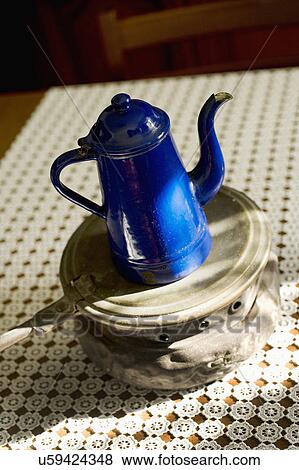 Tea kettle on coal hot pot; Italy View Large Photo Image Stock Photo - Tea kettle on coal hot pot; Italy. Fotosearch