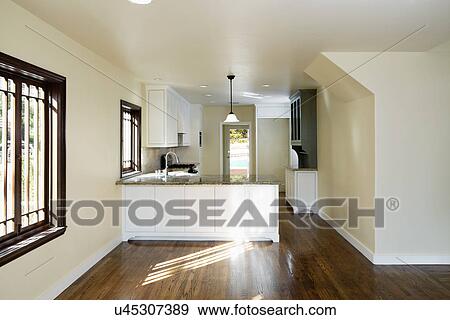 Traditional kitchen with hardwood floor, Pasadena, California, USA View Large Photo Image Stock Photo - Traditional kitchen with hardwood floor, Pasadena, California, USA. Fotosearch
