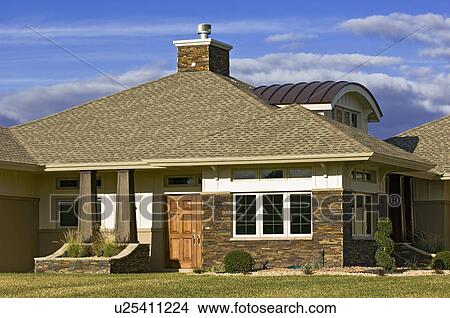 Picture - Unique dormer design with custom home. Fotosearch