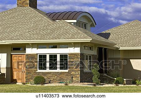 Unique dormer design with custom home View Large Photo Image Stock Image - Unique dormer design with custom home. Fotosearch
