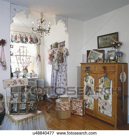 Stock Photo - Vintage sewing craft room in house. Fotosearch