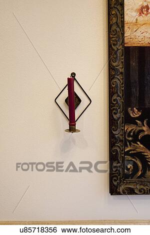 Wall sconce with candle; Seal Beach; California; USA View Large Photo Image Stock Photograph - Wall sconce with candle; Seal Beach; California; USA. Fotosearch