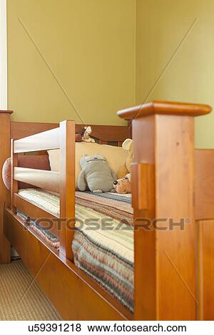 Wooden railing on child's bed; Burbank; California; USA View Large Photo Image Stock Photo - Wooden railing on child's bed; Burbank; California; USA. Fotosearch