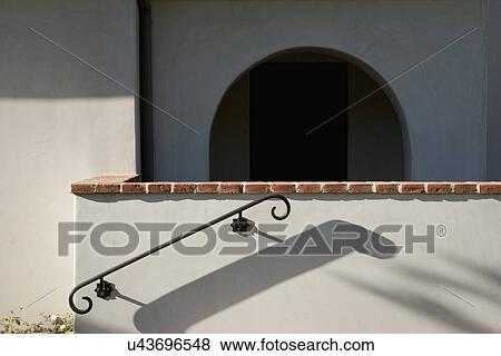 Stock Photo - Wrought iron hand rail; Irvine; California; USA. Fotosearch