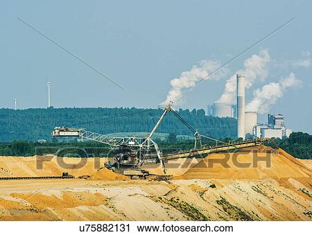 Stock Image - Brown coal extraction, Juchen, Germany. Fotosearch