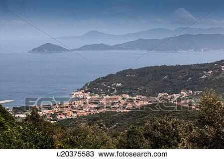 Distant view of Marciana town, Elba Island, Italy View Large Photo Image Stock Image - Distant view of Marciana town, Elba Island, Italy. Fotosearch