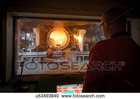 Monitoring furnace at aluminum recycling plant View Large Photo Image Stock Image - Monitoring furnace at aluminum recycling plant. Fotosearch