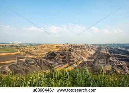 Stock Photo - Opencast brown coal mine, Juchen, Germany. Fotosearch