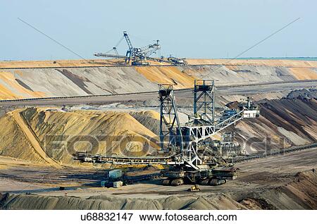 Stock Photo - Opencast brown coal mining, Juchen, Germany. Fotosearch