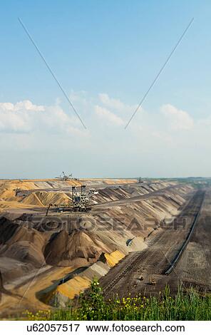 Stock Photo - Opencast mine for brown coal, Juchen, Germany. Fotosearch