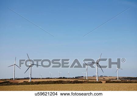 Picture - Wind farm Truro, Cornwall, England, UK. Fotosearch