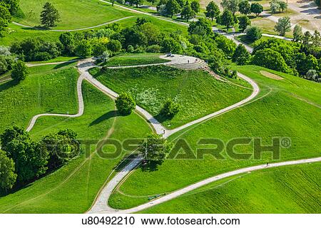 Aerial view of Olympiapark from Olympiaturm (Olympic Tower). Munich, Bavaria, Germany View Large Photo Image Stock Image - Aerial view of Olympiapark from Olympiaturm (Olympic Tower). Munich, Bavaria, Germany. Fotosearch