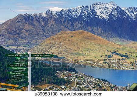 All directions sign post, Queenstown, South Island, New Zealand View Large Photo Image Stock Photo - All directions sign post, Queenstown, South Island, New Zealand. Fotosearch