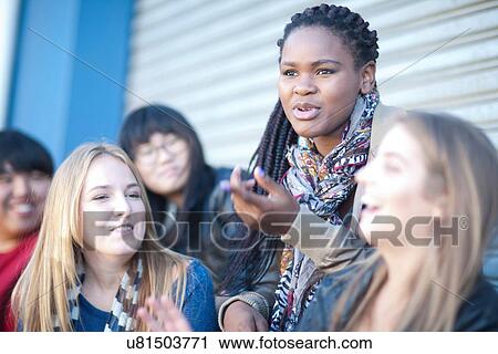 Group of teenagers having fun View Large Photo Image Stock Image - Group of teenagers having fun. Fotosearch