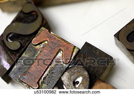 Stock Image - Letterpress letters. Fotosearch