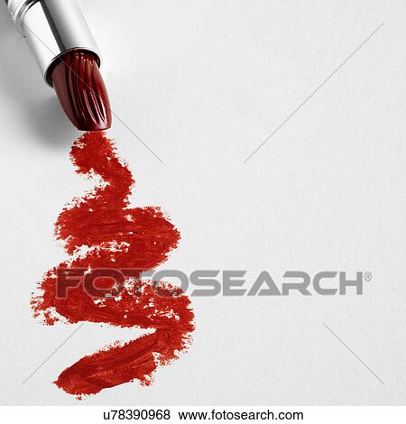 Stock Photo - Lipstick zigzag on white background. Fotosearch