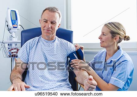Nurse taking patient's blood pressure View Large Photo Image Stock Image - Nurse taking patient's blood pressure. Fotosearch
