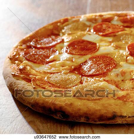 Pepperoni pizza View Large Photo Image Stock Image - Pepperoni pizza. Fotosearch