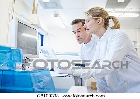 Researcher using computer View Large Photo Image Stock Photo - Researcher using computer. Fotosearch