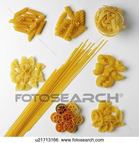 Stock Photograph - Selection of pasta shapes. Fotosearch