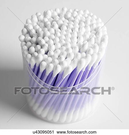 Stock Image - Tub of cotton buds. Fotosearch