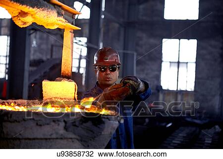 Working in cast iron foundry View Large Photo Image Stock Image - Working in cast iron foundry. Fotosearch