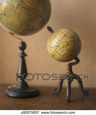 Antique globes View Large Photo Image Stock Photo - Antique globes. Fotosearch