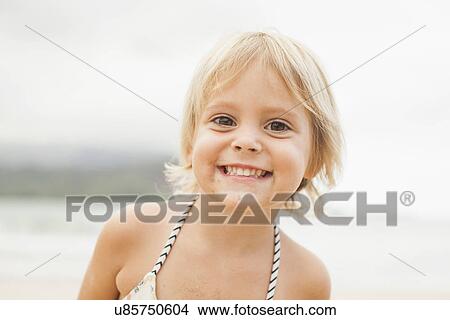 Baby girl (2-3) on beach View Large Photo Image Picture - Baby girl (2-3) on beach. Fotosearch