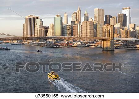 Stock Photography - Cityscape and Brooklyn Bridge. Fotosearch