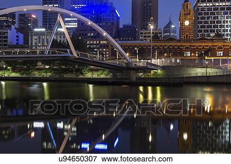 Stock Photo - Cityscape with Flinders Street Station. Fotosearch