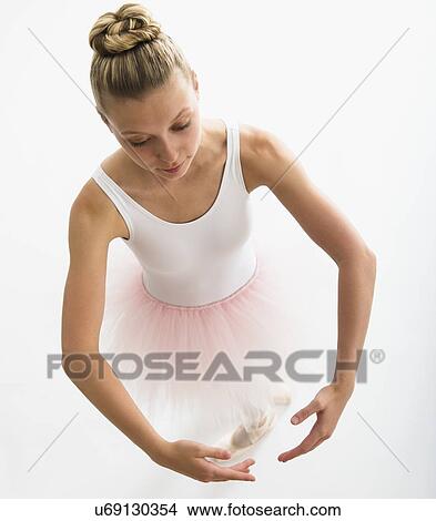 Elevated view of teenage (16-17) ballerina View Large Photo Image Picture - Elevated view of teenage (16-17) ballerina. Fotosearch