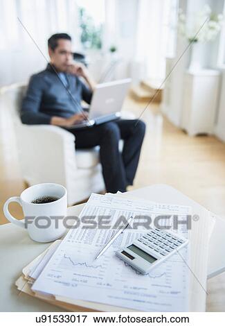 Man working at home View Large Photo Image Stock Photo - Man working at home. Fotosearch