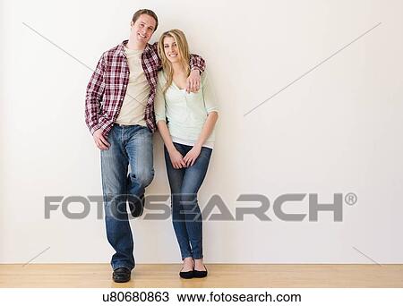 Stock Image - Portrait of embracing couple. Fotosearch