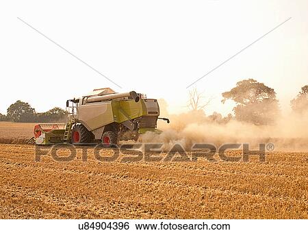 Combine harvester in field, Devon, England, UK View Large Photo Image Stock Photograph - Combine harvester in field, Devon, England, UK. Fotosearch