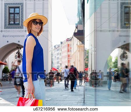 Female tourist in Munich Marienplatz, Munich, Germany View Large Photo Image Stock Photograph - Female tourist in Munich Marienplatz, Munich, Germany. Fotosearch