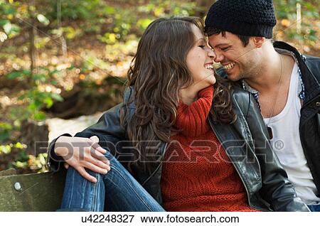Portrait of couple nuzzling View Large Photo Image Stock Photo - Portrait of couple nuzzling. Fotosearch