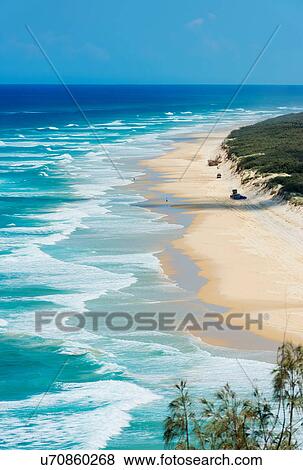 Seventy-five Miles Beach, Fraser Island, Queensland, Australia View Large Photo Image Stock Photo - Seventy-five Miles Beach, Fraser Island, Queensland, Australia. Fotosearch