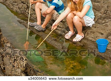 Two teenagers rock pooling View Large Photo Image Stock Image - Two teenagers rock pooling. Fotosearch
