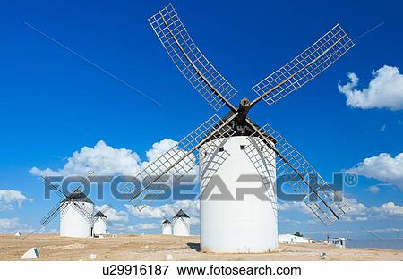 Windmills at Campo de Criptana, Spain View Large Photo Image Stock Photo - Windmills at Campo de Criptana, Spain. Fotosearch