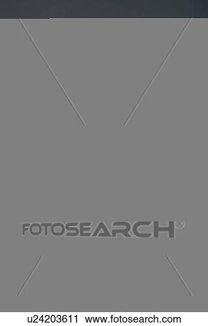 Stock Image - Woman in yoga pose on grey background. Fotosearch