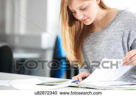 Young woman studying View Large Photo Image Stock Image - Young woman studying. Fotosearch